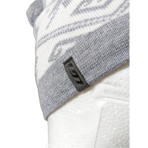 Louis Garneau Merino Wool Blend Hat Beanie NEW Nordic Sport Cap White Gray Pom - Picture 5 of 10